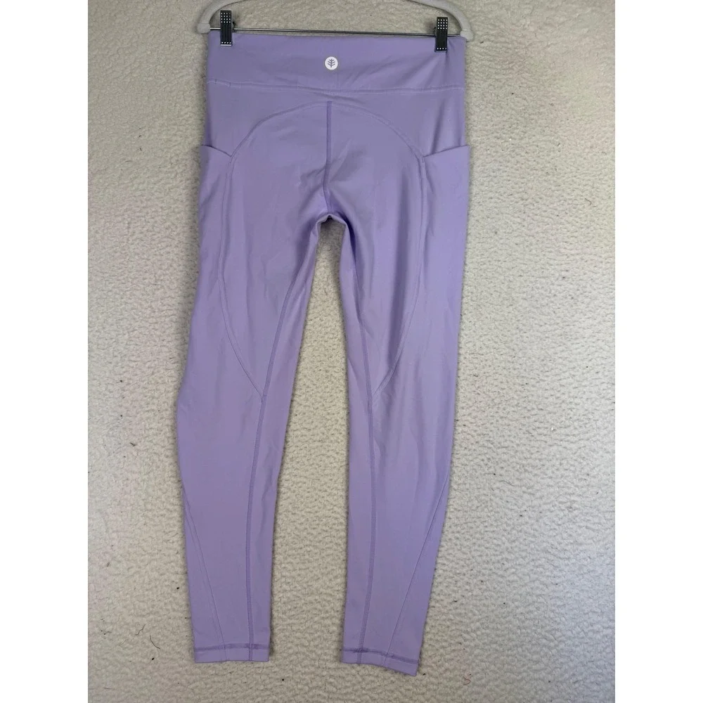 Coolibar Ananda Legging Womens L Purple Elastane UPF 50+ Pockets 10864